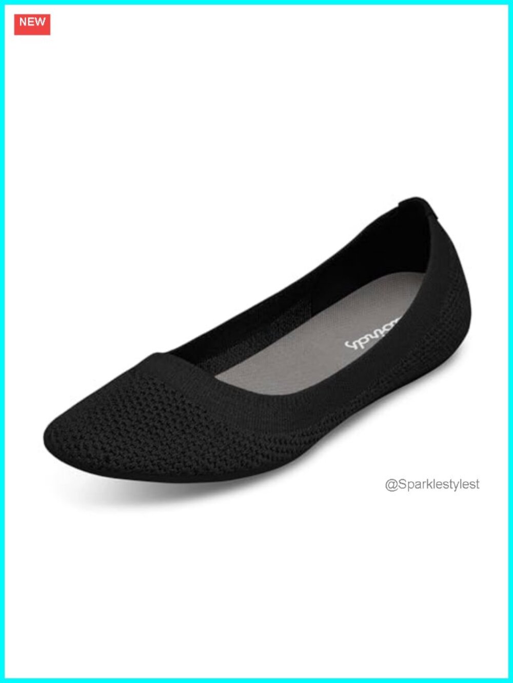 Knit Ballet Flats Slip-On Round Toe Machine Washable Natural Fiber